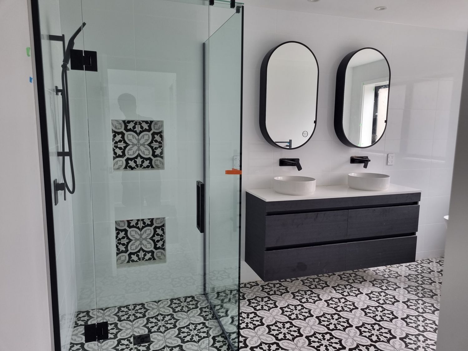 Brywood Rise, tiled ensuite with double vanity
